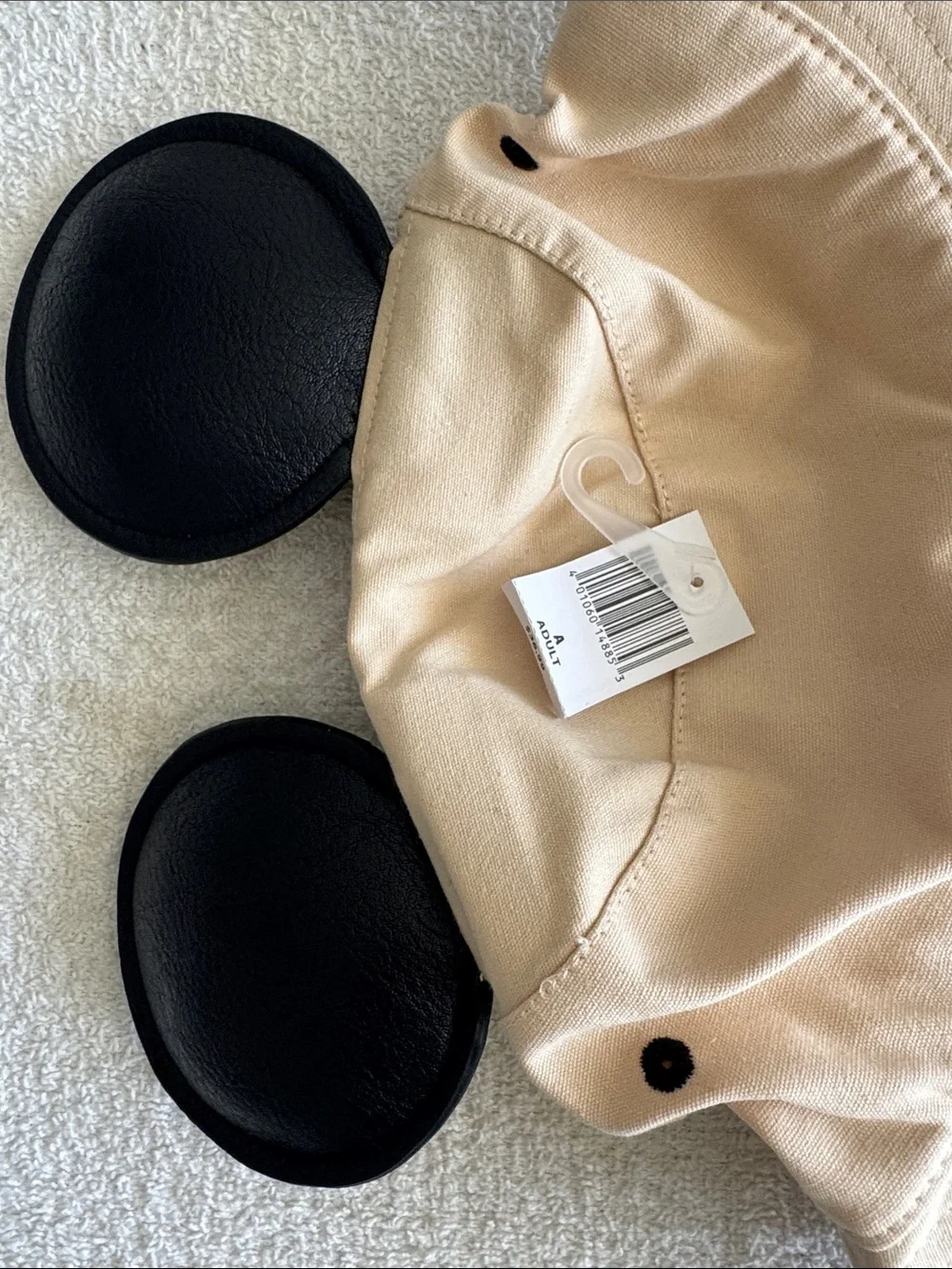 Disney Disneyland Beige Bucket Hat with Black Mickey Ears